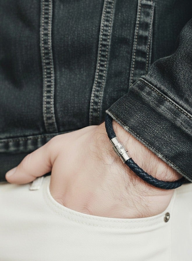 Riblor Vittorio Leather Bracelet Black - Image 4